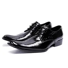 

New Man British Style Personality Pointed Lace Mens Shoes Fashion Large Size High Heel Leather