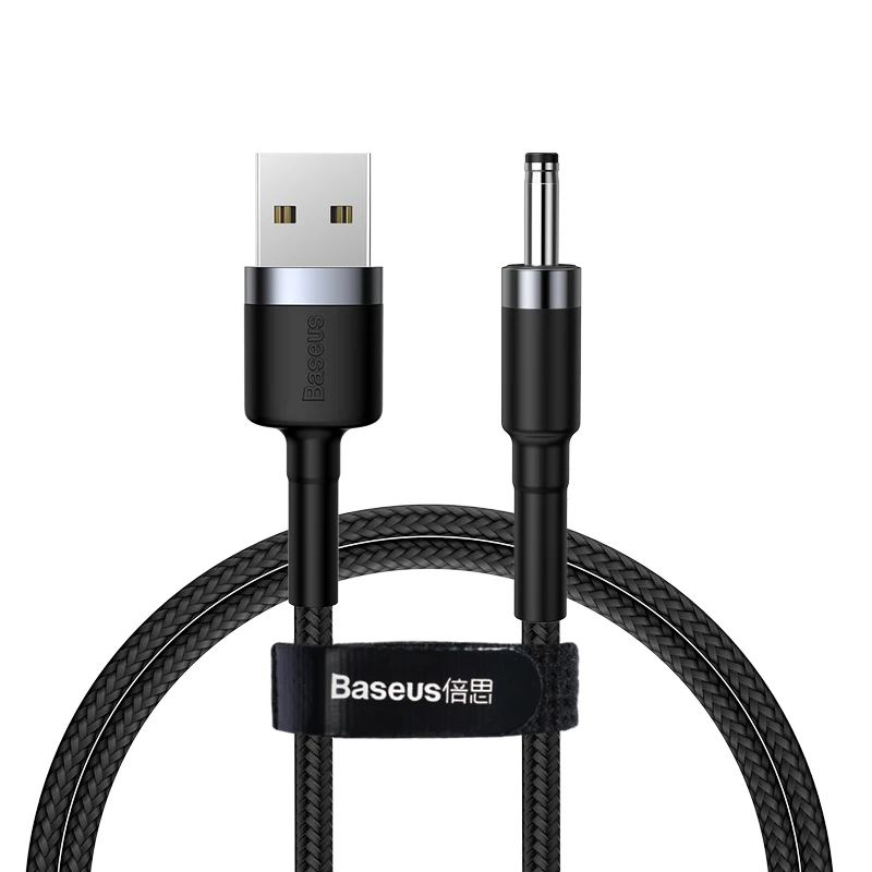 Baseus USB в постоянный ток 3,5 мм кабель питания для концентратора USB вентилятор лампа 2A блок питания зарядное устройство адаптер для небольших бытовых приборов USB в постоянный ток - Цвет: Черный
