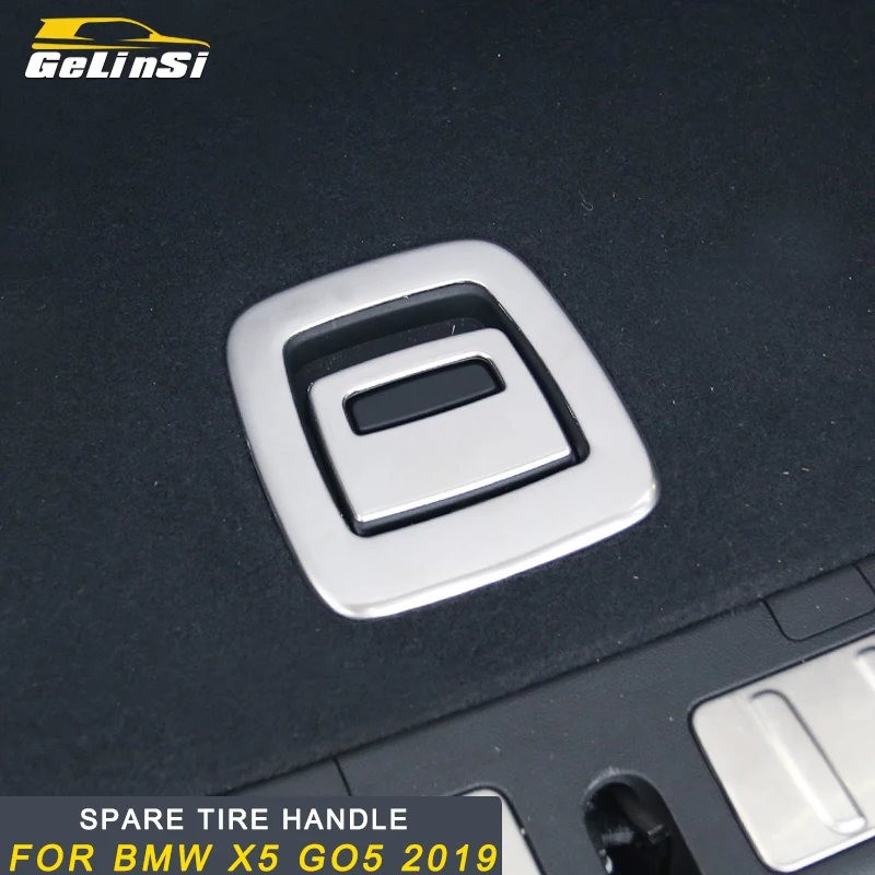 

Gelinsi For BMW X5 2019 G05 Car Styling Trunk Spare Tire Handle Panel Bowl Cover Trim Frame Sticker Interior Accessories