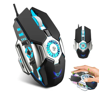 

G22 Cooling Fan Wired Gaming Mouse USB with RGB LED Backlight Computer Mouse Macro Programming For PUBG Gamer For Laptop PC