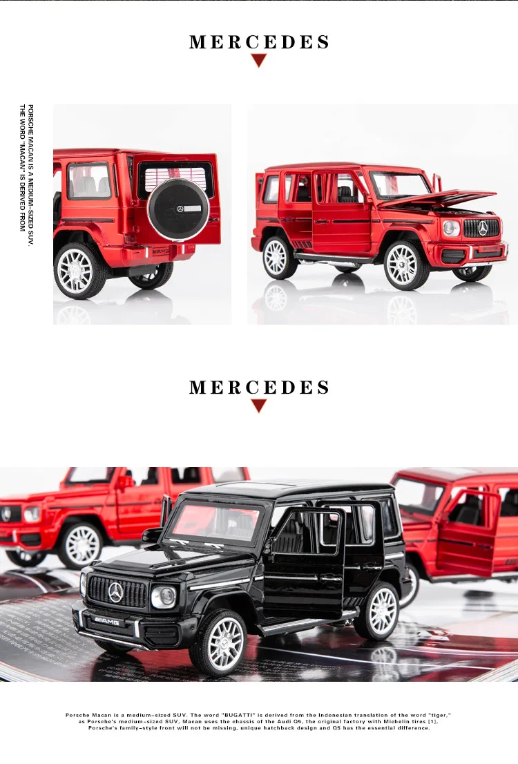 Высокая имитация для Mercedes Big Ben G63 сплав внедорожный автомобиль модель детский звук и свет игрушка/машинка игрушечный автомобиль