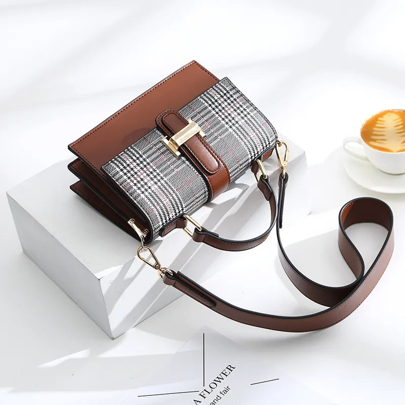 

2018 Spring And Summer Korean-style New Style Pattern Square Sling Bag Versitile Fashion Crossbody Bag Contrast Color Handbag Wo