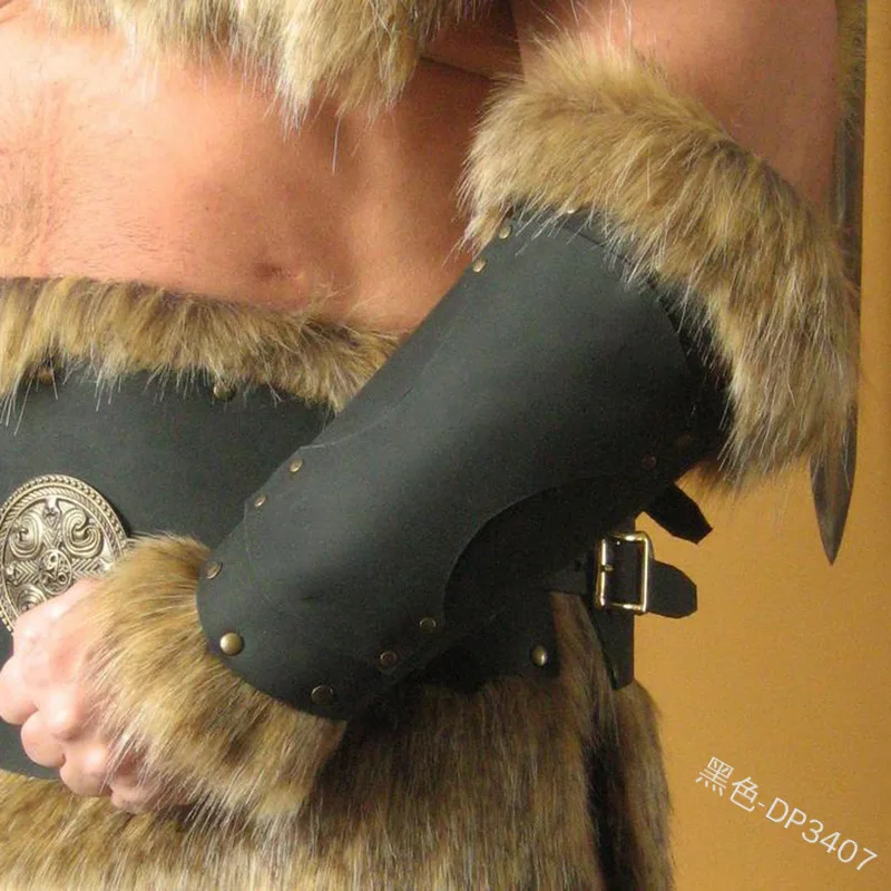 Средневековый мужской браслет карнавал Рыцарь Воин кожаный ремешок нарукавники Солдат войны доспехи принц рукавицы аксессуары