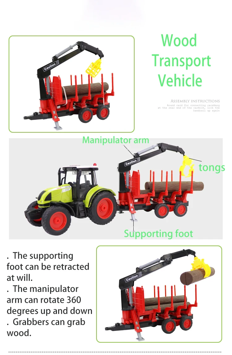 Детские Тракторные игрушки масштабное моделирование фермерская модель автомобиля сельскохозяйственный транспорт трейлер подарки для детей