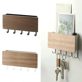 

Wall Mounted Hanging Hanger Hooks Key Holder Storage Door Rack Shelf Organizer