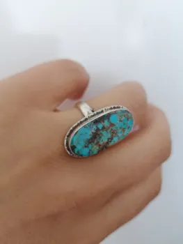 

HANDMADE TURQUOISE FİRUZE 925 STERLING SILVER ADJUSTABLE RING