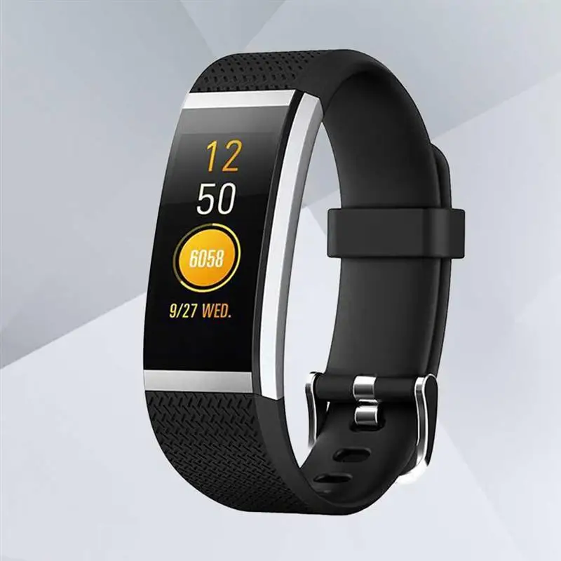 HR2 Color Screen Fitness Tracker Smart Counter Bracelet Blood Pressure Monitor Waterproof Wristband (Black)