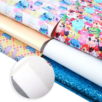 

20*34cm 6Pcs/set Cartoon Glitter Litchi Synthetic Leather Set Faux Leather Sheets Patchwork DIY Handmade Materials,1Yc10151