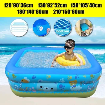 

120cm Adults Kids Pool Bathing Tub Outdoor Indoor Thick Inflatable Swimming Pool Eletric Inflatable Pump for 1-3 Person