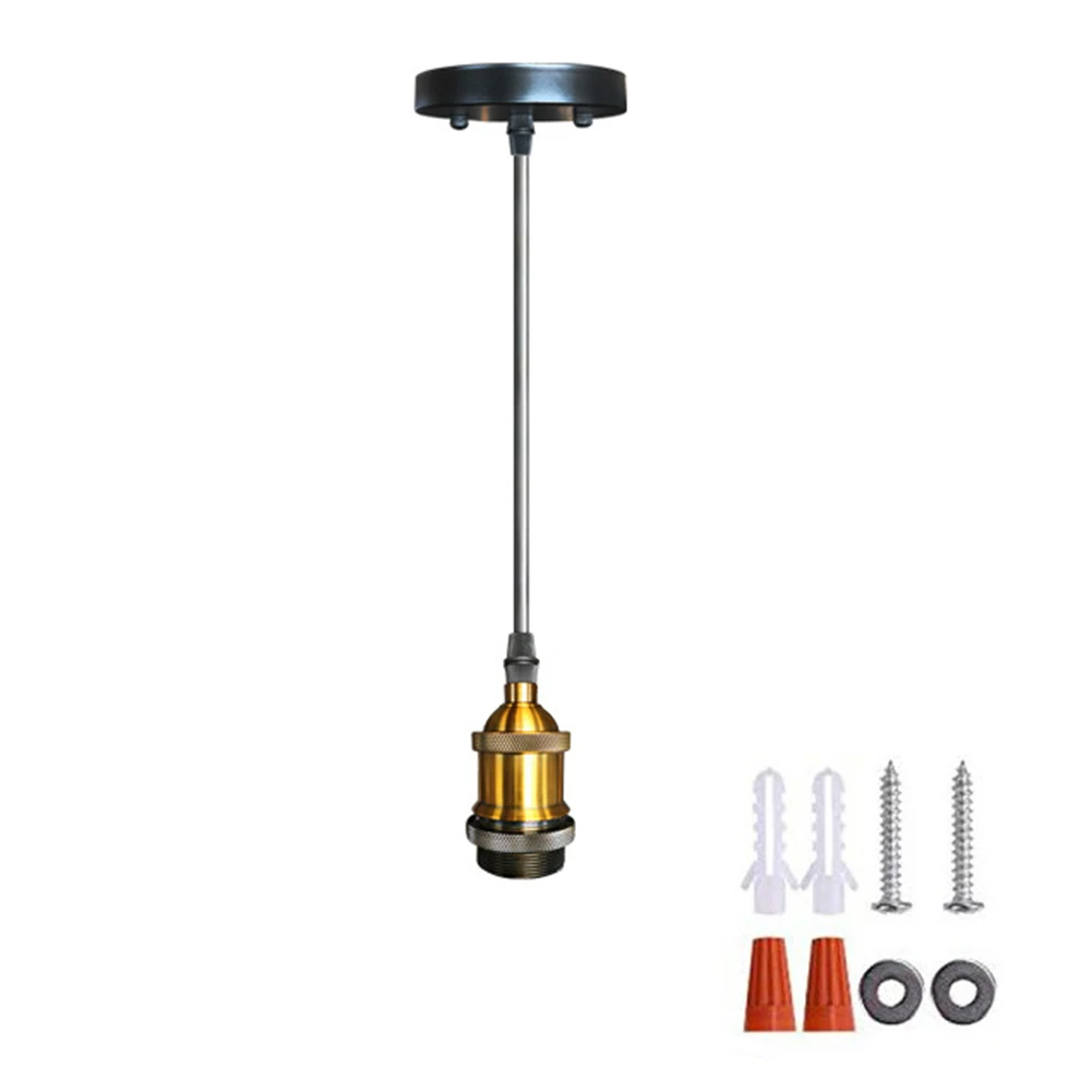 

Ceiling Vintage Hanging Lamp Holder Socket Pendant Retro Living Room Fitting Metal Home Bronze Light For E27 Screw Bulbs