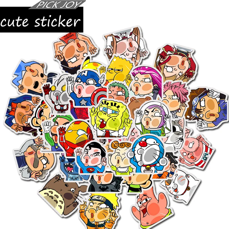 

50pcs/lot anime Naruto Detective Conan Slam dunk Doraemon waterproof sticker for laptop skateboard refrigerator suitcase sticker