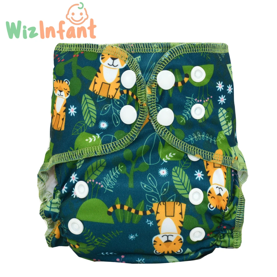 Wizinfant Reusable Newborn Diapers Tiny Aio Cloth Diaper Double Gussets