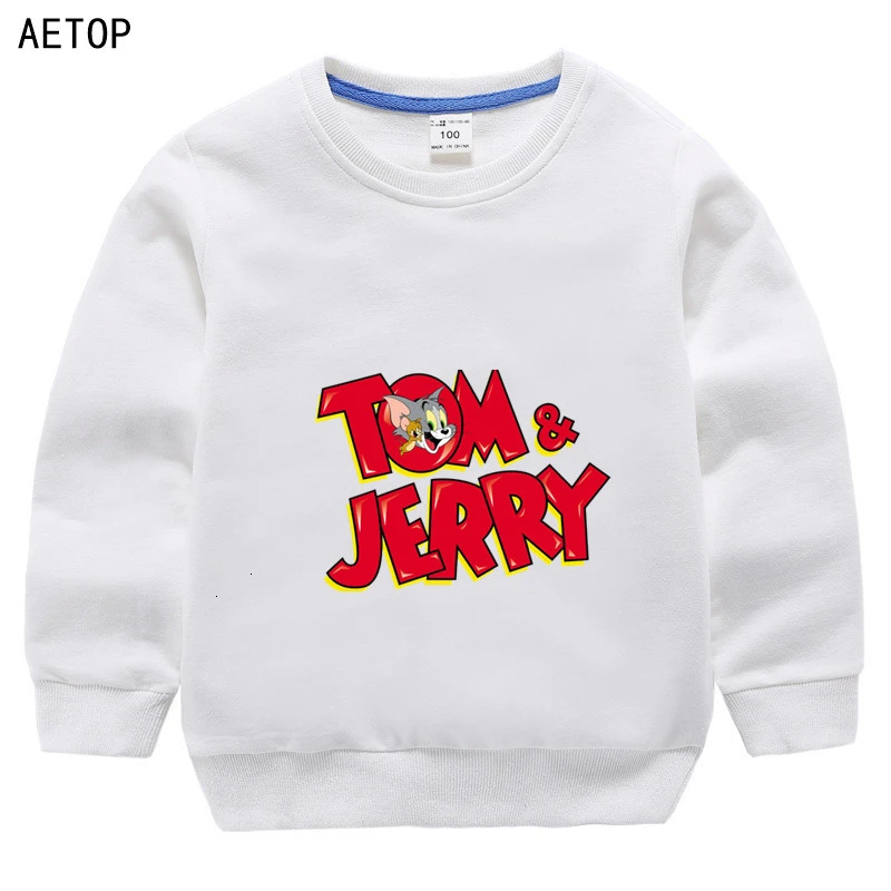 Wholesale Boys Girls Tom and jerry thin Sweatshirt Funny 9 color Kid autumnr O-Neck Tops Children Cartoon T shirt Baby - Цвет: as picture
