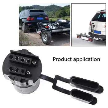 

Hot 7 Pin Round to 4 Pin 5 Pin Flat Blade Trailer RV Boat Adapter Plug