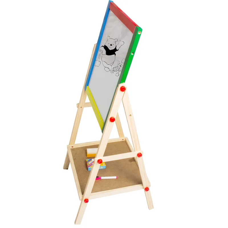 

Wooden Multi-functional Double-Sided Magnetic Drawing Board Wooden Learning Teaching Aids CHILDREN'S Easel-in-Painting Heighteni
