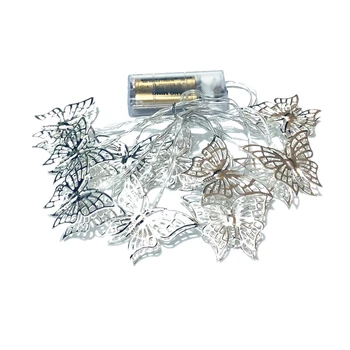 

2 Strings 4.9Ft 10 LED Iron Butterfly Fairy String Lights Night Lamp-Battery Powered-Decoration for Home Bedroom Kids Nursery Ro