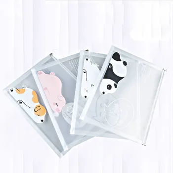 

12 pcs/lot Cartoon Animal A4 File Holder Cute PP Document bag Pencil Case Stationery gift office school supplies