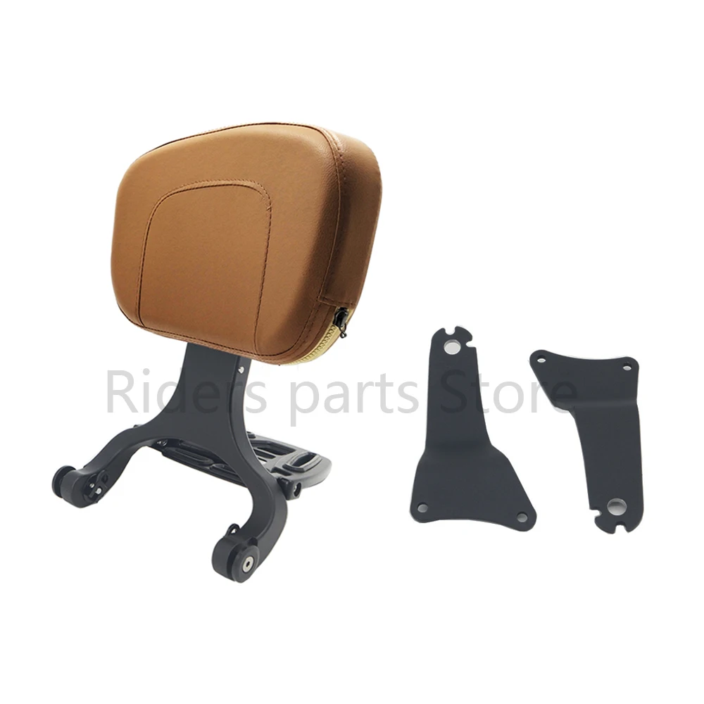 Motorcycle Multi Purpose Driver Passenger Backrest Brown For Harley