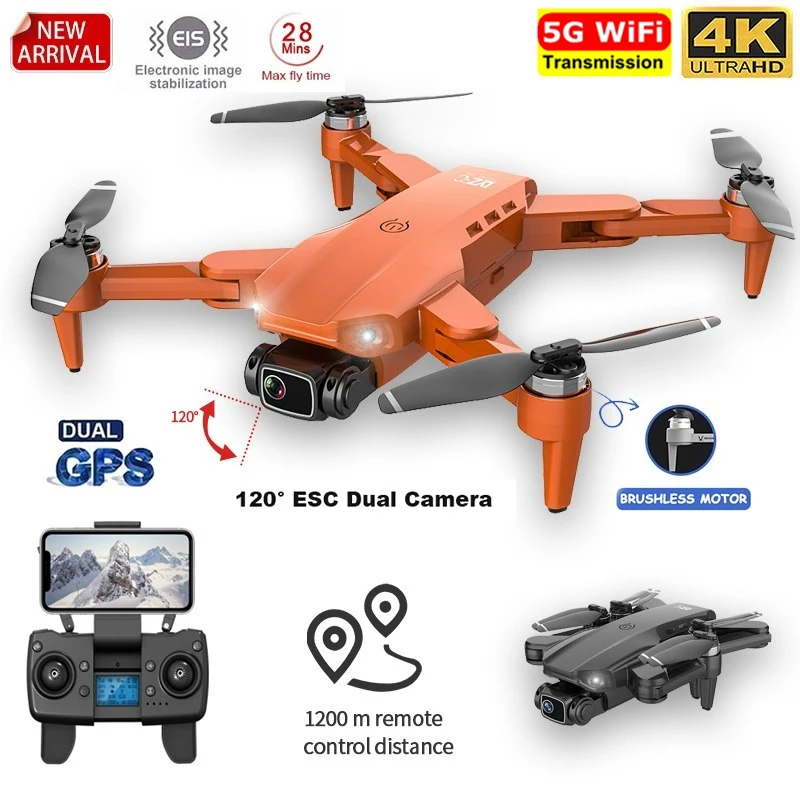 2021 L900 Pro Drone 5G GPS 4K With HD Camera FPV Flight 28min Brushless Motor Quadcopter Distance 1.2km Professional Drones | Игрушки и