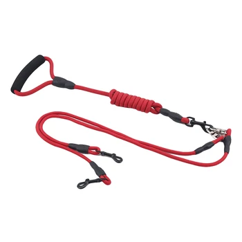 

Single Rope Color Dog Leash One Drag Two Small Dogs Teddy Double-Headed Dog Leash Nylon Removable Pet Leash