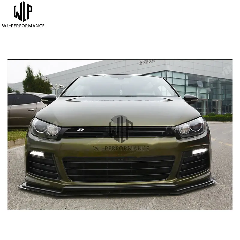 Scirocco R разветвитель из углеродного волокна для переднего бампера, спойлер для кузова автомобиля, комплект для Volkswagen Scirocco R 09-15, для стайлинга автомобилей