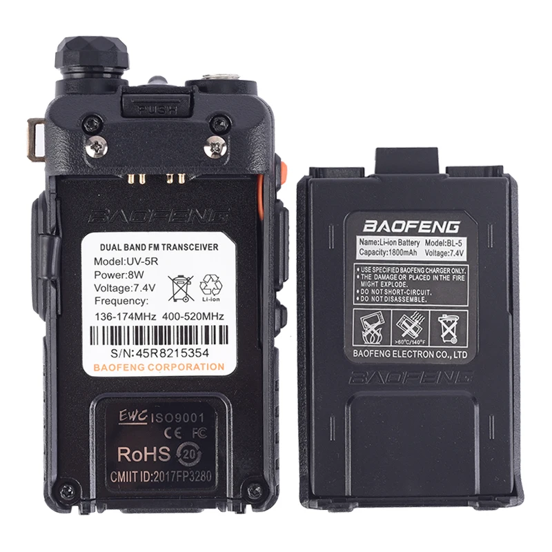 Baofeng UV-5R 8W True High Power 8 Watts powerful Walkie Talkie long range 10km Dual Band Two Way Radio CB Portable uv5r Hunting