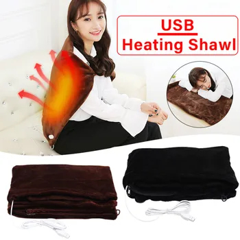 

Electric Heated Blanket Pad Winter Warming Carpet USB Heating Shoulder Neck Shawl Soft Winter Warmer Blanket For Car Home Office