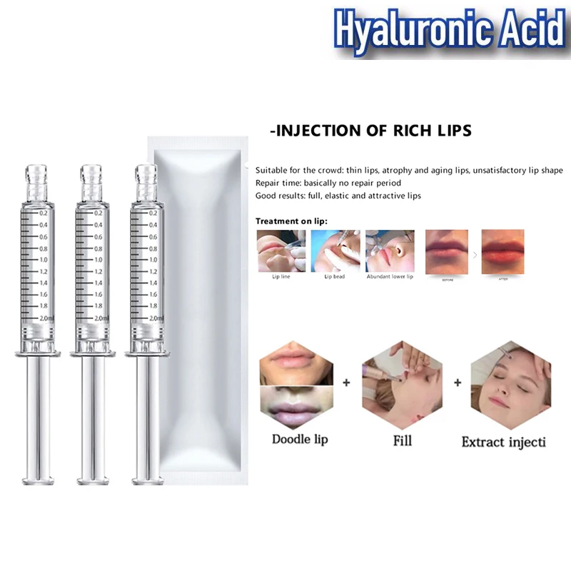 

20mg/ml Crosslinked HA Hyaluronic acid Lips Face Filler For Face Enhancement Dermal Filler with atomizer injection hyaluronic pe
