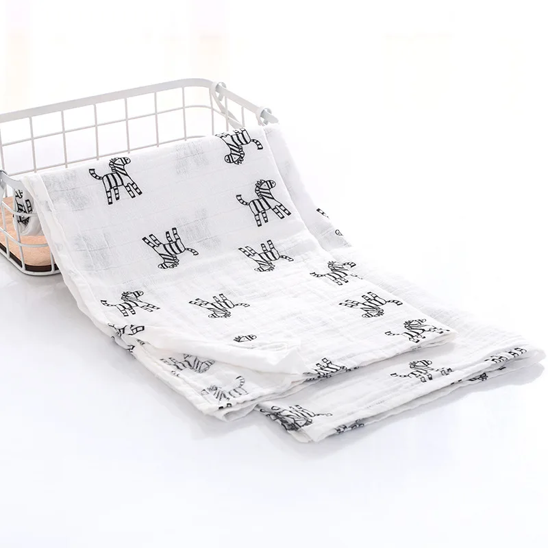 Newborn Swaddles Baby Boy Girls Blankets Bath Gauze Infant Wrap Sleepsack Stroller Cover Muslin Swaddles white bedding