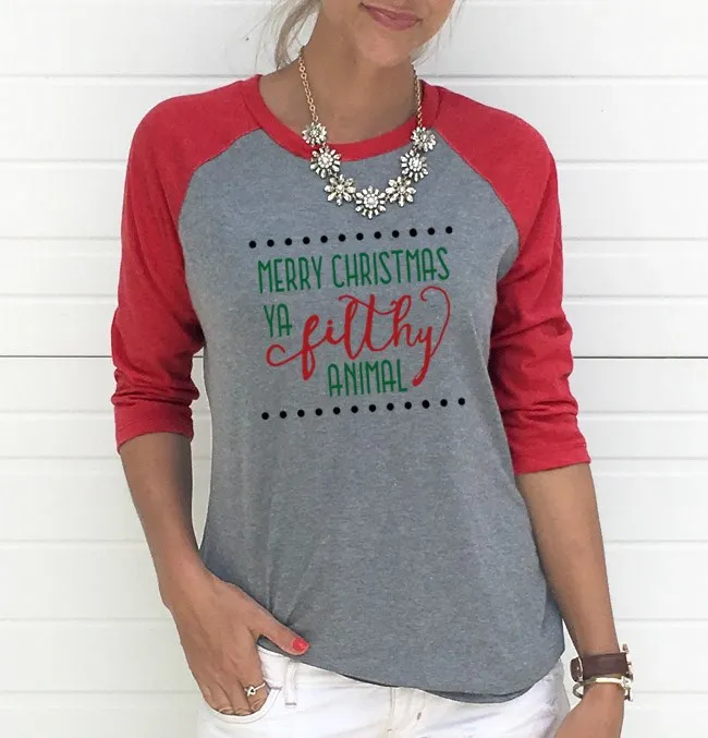 Семейная Рождественская футболка с надписью размера плюс, унисекс для женщин, топ с длинными рукавами, футболка с круглым вырезом