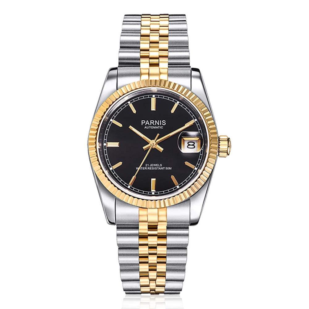 

Parnis 36mm Automatic Mechanical Men Watch Miyota Movement Business Sapphire Crystal Stainless Steel Bracelet Wristwatch Men