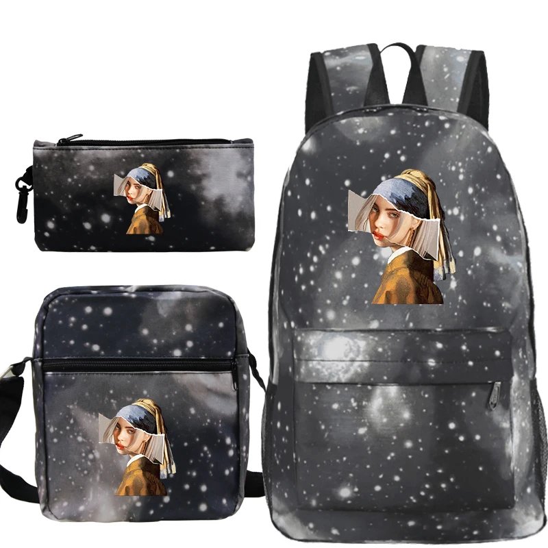 Новинка Billie Eilish Mochilas, школьные сумки для мальчиков и девочек, рюкзак для путешествий, Bolsa Escolar, сумка через плечо, сумки для ручек, сумка для ноутбука - Цвет: 5
