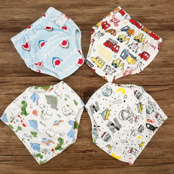 

4PCS Baby Diapers Cotton Training Pants Panties Reusable Nappies Cloth Diaper Washable Infants Children Underwear Nappy Changing