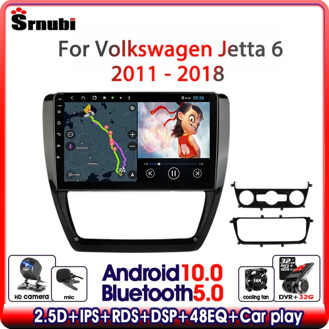 $224.12 Srnubi T10 Android 10 Car Radio For Volkswagen VW Sagitar Jetta Bora 2011 2012 2013 2014-2018 Multimedia Video Player 2 din DVD