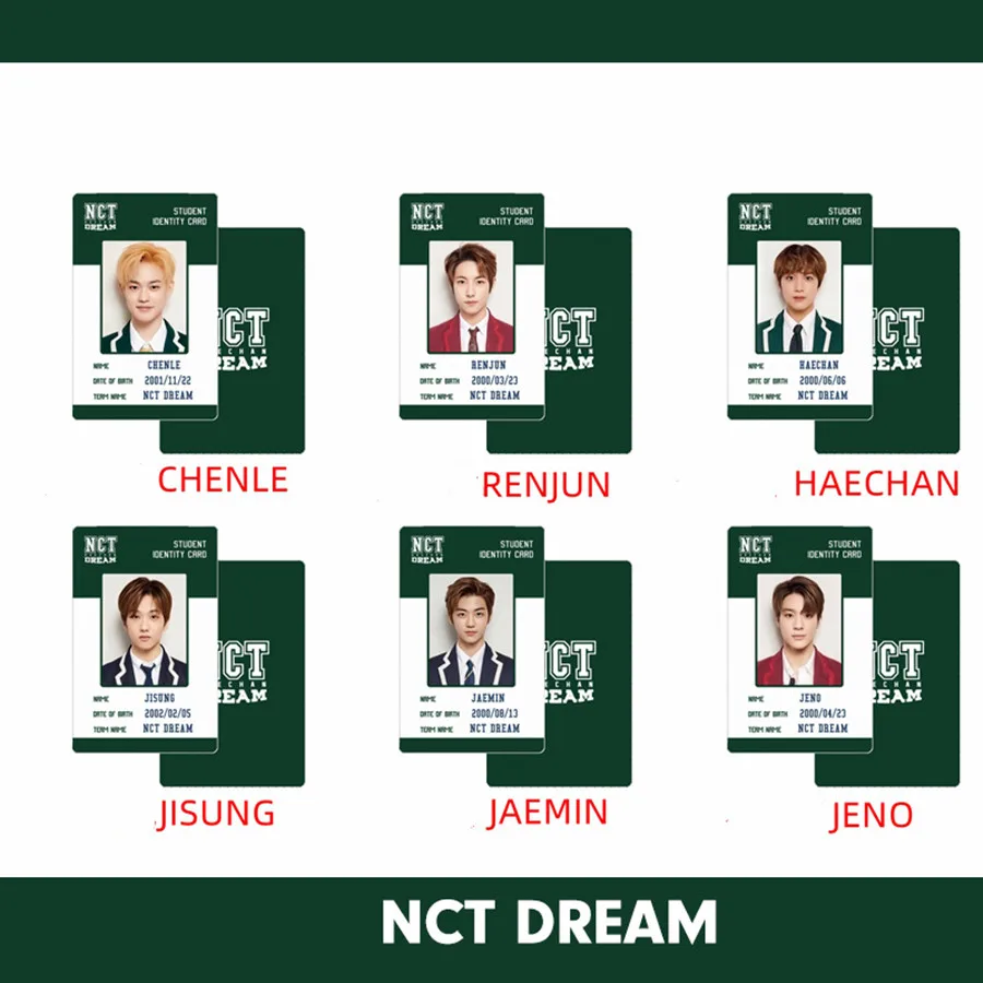 

Kpop NCT Dream Members PVC Photo Card Jaemin Jeno Autograph Photocard Chenle Haechan HD Collective Card