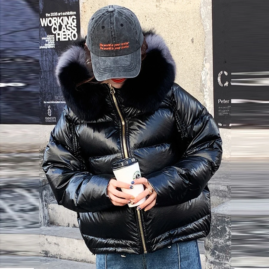 Beste Dubbelzijdig Wear Fur Hooded Down Jassen Vrouwen Solide Losse Parka Jas Vrouwelijke Dikker Warme Winter Jassen Rits Casaco feminino