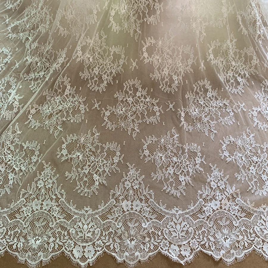 1.5 Meters Wide High Quality Subtle Eyelash French Lace Panels Wedding  Dress Bridal Gown Lace Material 3 Meters Long - AliExpress 15