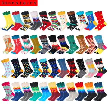 

Mens Hip Hop Colorful Happy Socks Christmas Socks Man High Quality Crown Diamond Compression Sokken Cotton Street Fashion