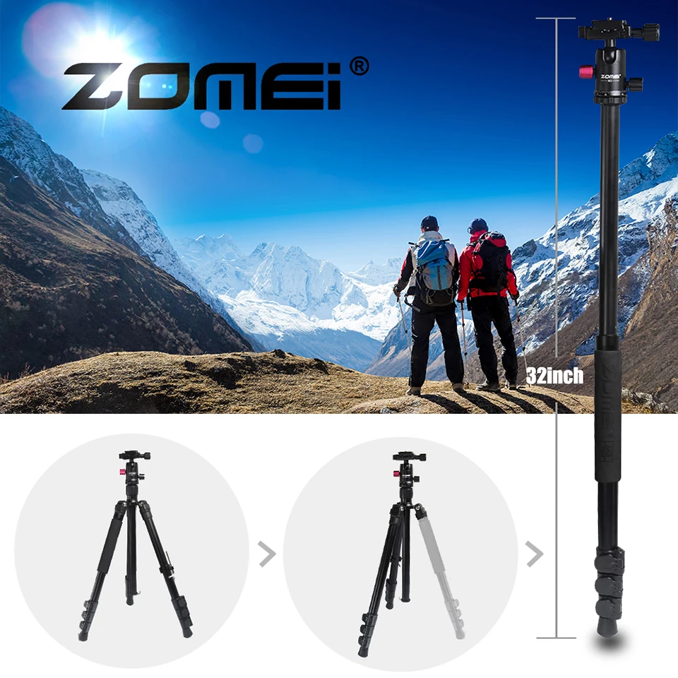 ZOMEI Aluminum Camera Tripod Monopod Stand