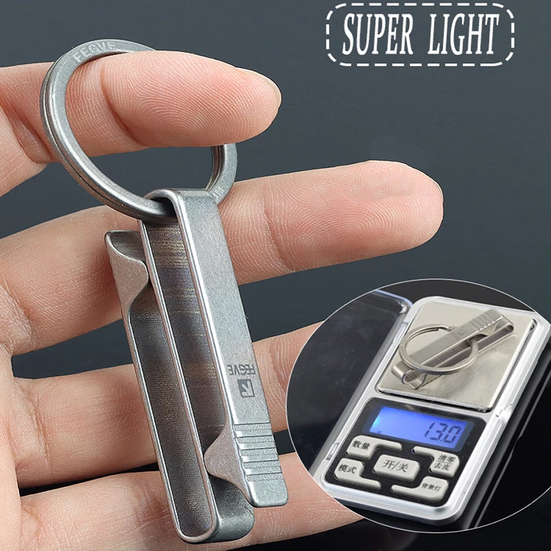 High Quality Titanium Simple Keychain Men's Car Waist Hanging Key Chain Key Ring Buckle Belt Super Durable Super Lightweight