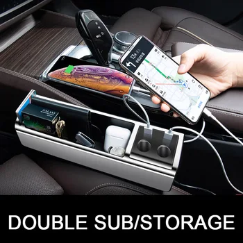 

Car Organizer with Charger Cable Car Seat Gap Storage Box Support For Mercedes for Porsche for Jaguar For BMW for Audi