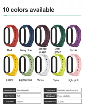 

Silicone Bracelets for Xiaomi Mi Band 5 Sport Watch Strap Silicone Wrist Strap for Xiaomi MiBand 5 Bracelet Wriststrap
