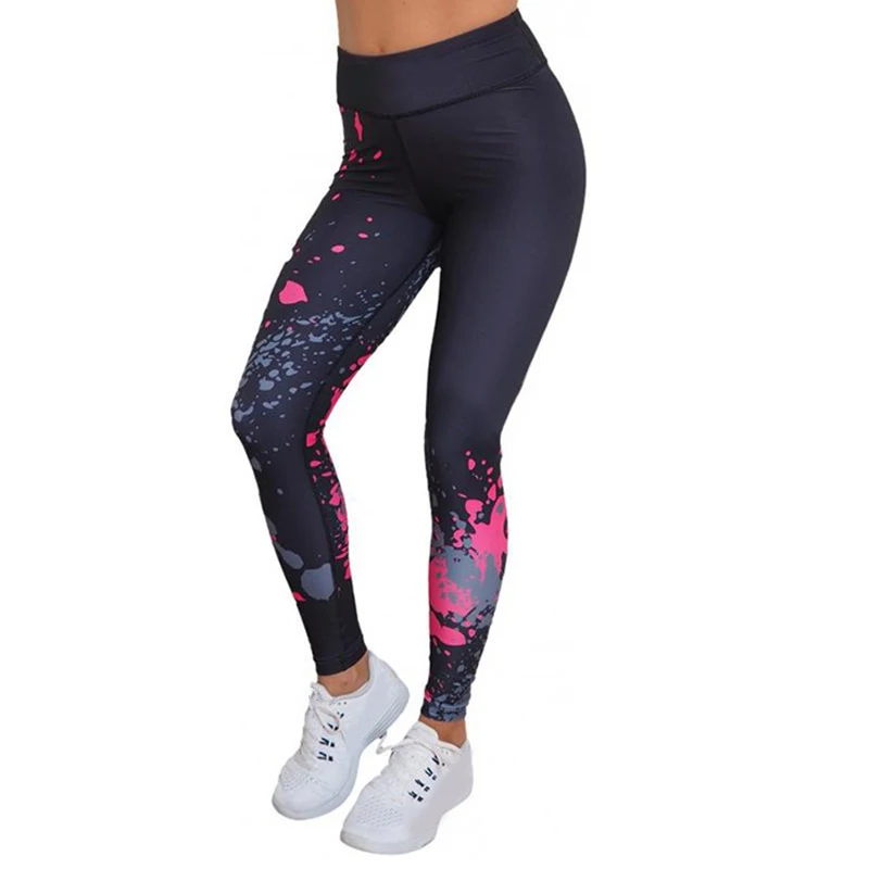 

Fashion Women Printed High Waist Trouser Sport Elastic Yoga Pants Breathable FH99