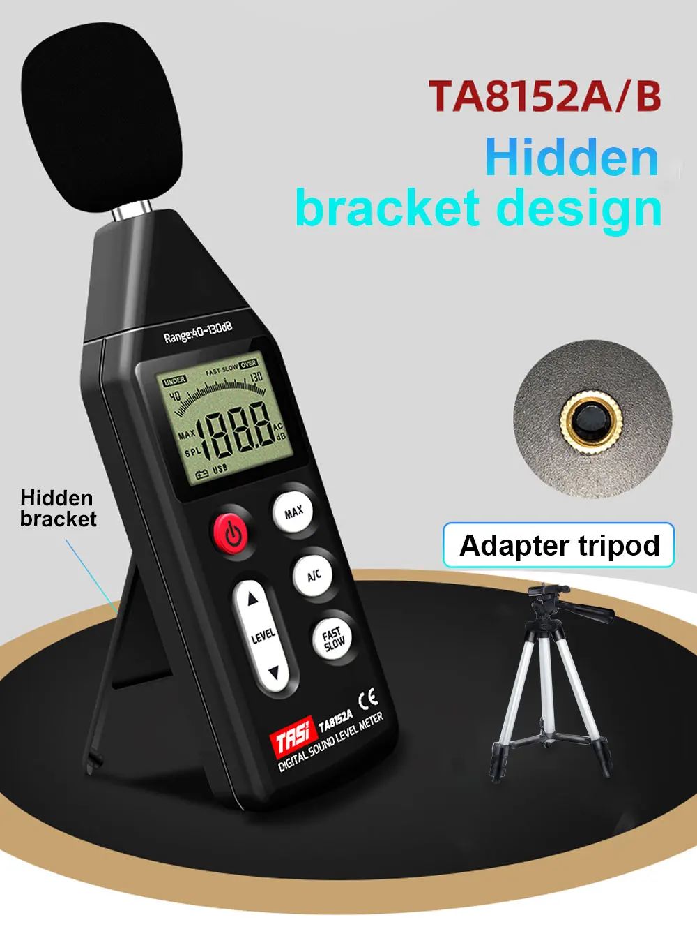 TASI 30~130dB Noise Measuring db Meter Mini Audio Sound Level Meter Decibel Monitor