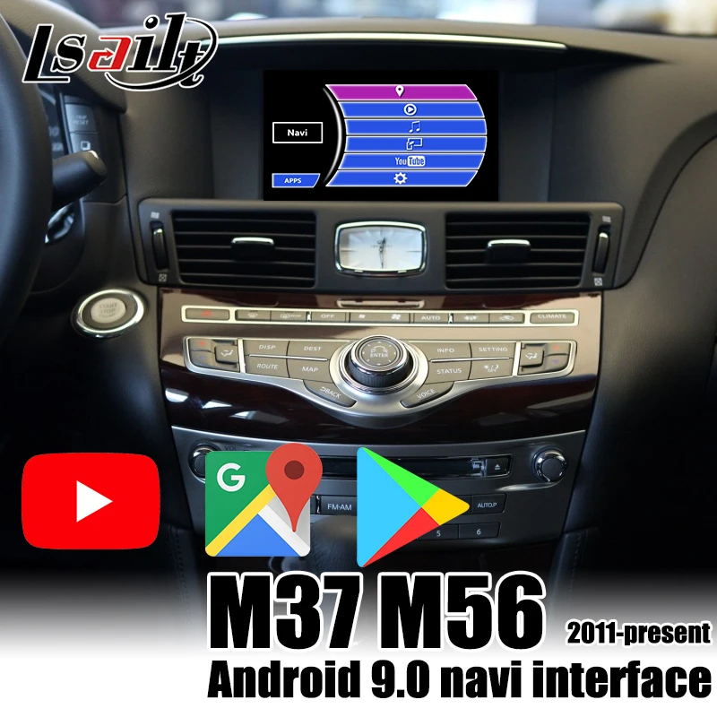 Мультимедийный интерфейс Lsailt carplay / Android для Infiniti M37 M56 2011 2017G G37 Q70 QX80 Waze google youtube|GPS