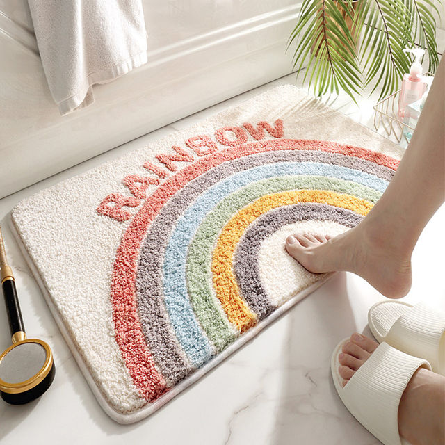 Rainbow Bathroom Floor Mat Anti Slip