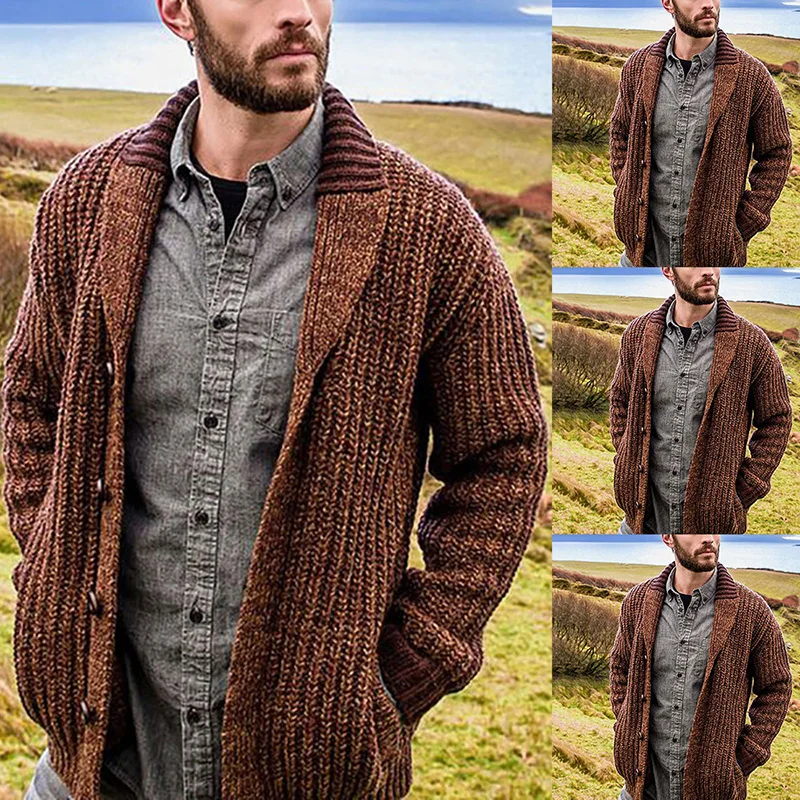 Men Fashion V-Neck Sweater Warm Knitted Slim Fit Cardigan Masculino Coat Soild Sweaters Hombre Male Autumn Casual Tops Size 5XL