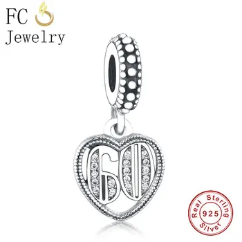 

FC Jewelry Fit Original Brand Charm Bracelet 100% 925 Silver Number 18 Year Love Heart Pendant Bead For Making Women Berloque