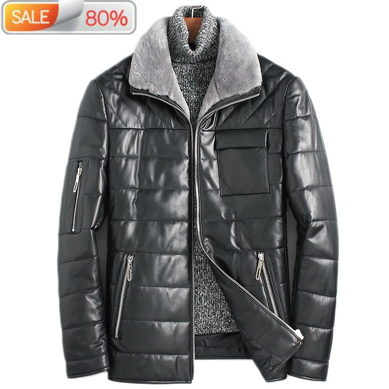 

Genuine Leather Camel Down Jackets Winter Jacket Men Wool Collar Sheepskin Coats Plus Size ML-GFjmn16A0 ND1212