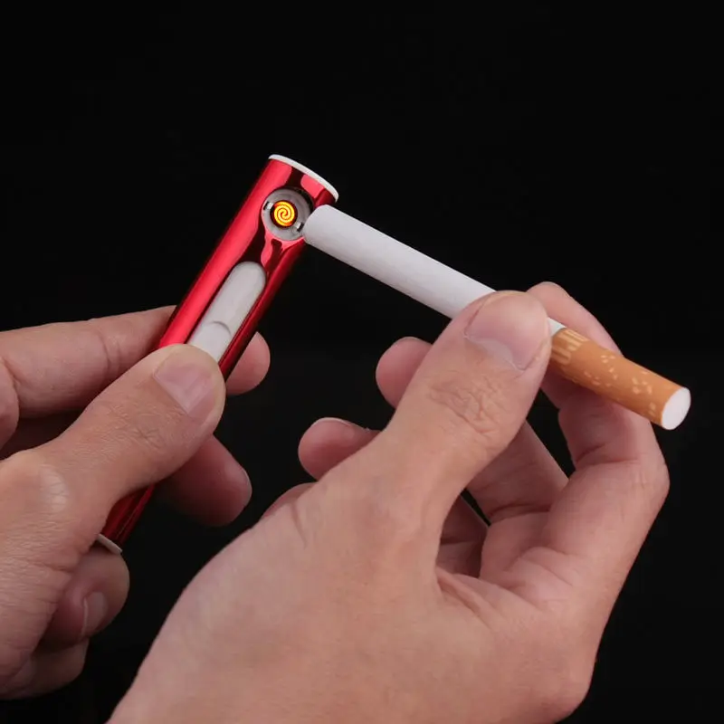 Ветрозащитные мини электрические импульсные зажигалки с usb-разъемом, беспламенный Зажигалка наружная портативная зажигалка для мужчин и женщин Подарки принадлежности для курения